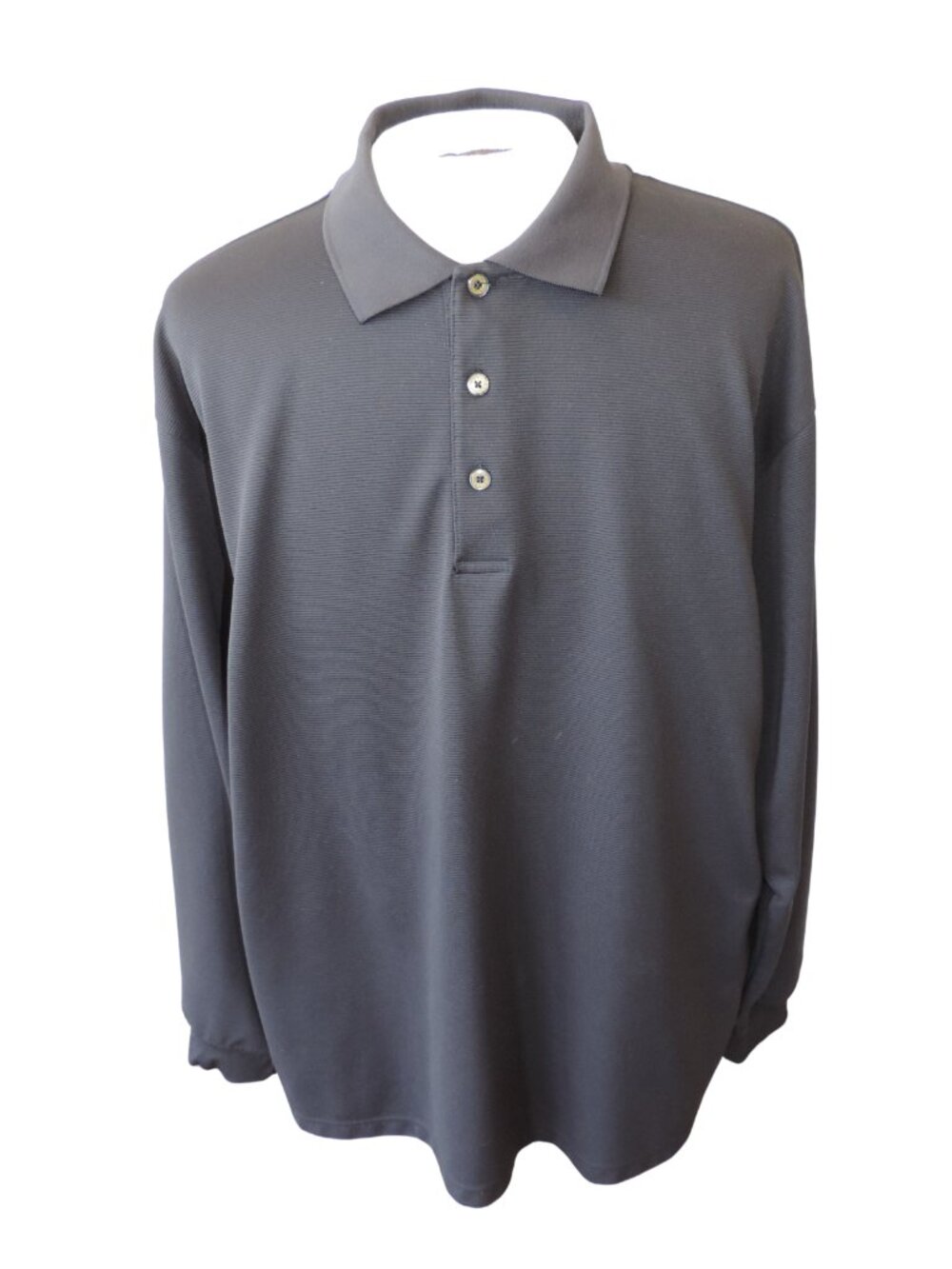 Grand Slam Men's Long Sleeve Polo Shirt - Black